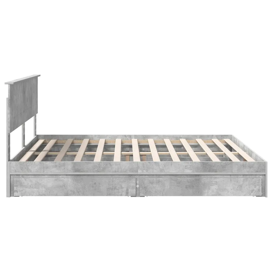 Lit de Rangement Gris béton 180 x 200 cm Bois d'ingénierie - 9