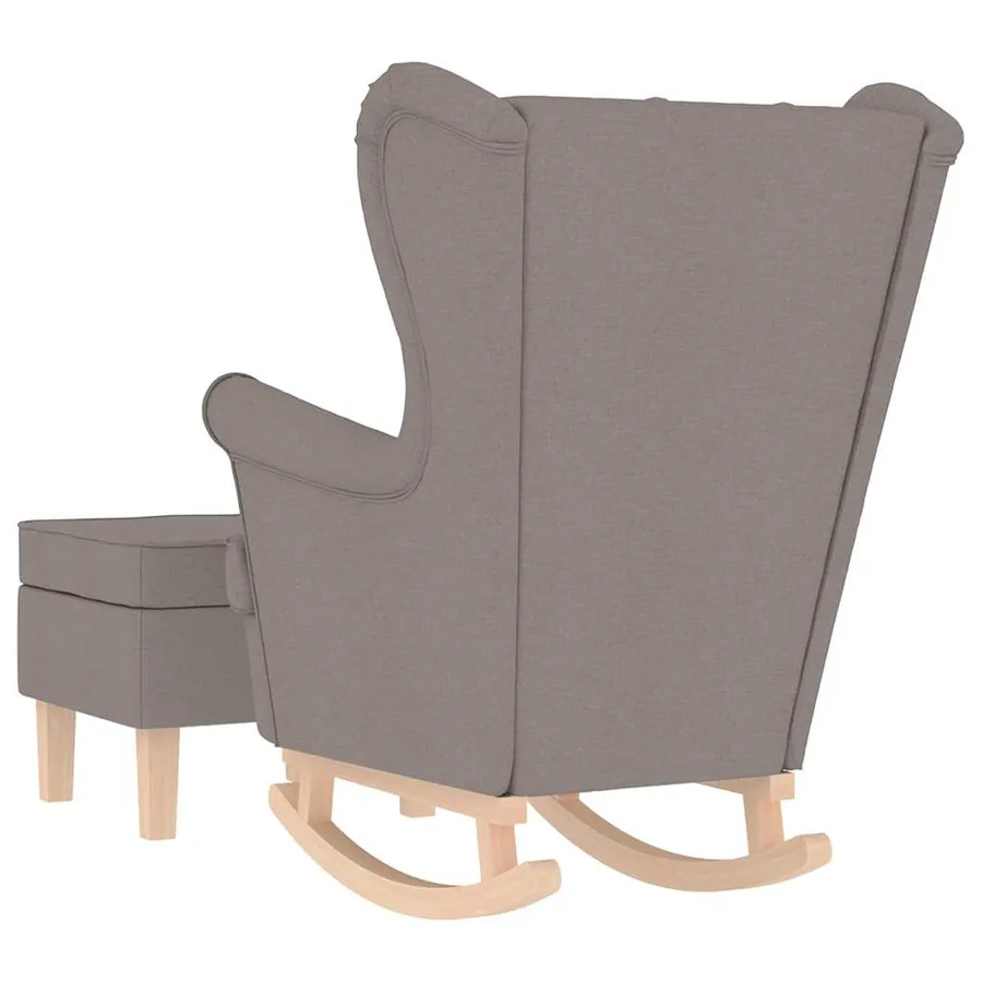 Chaise à bascule avec repose-pied Taupe Tissu - 6