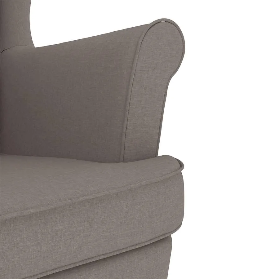 Chaise à bascule avec repose-pied Taupe Tissu - 9