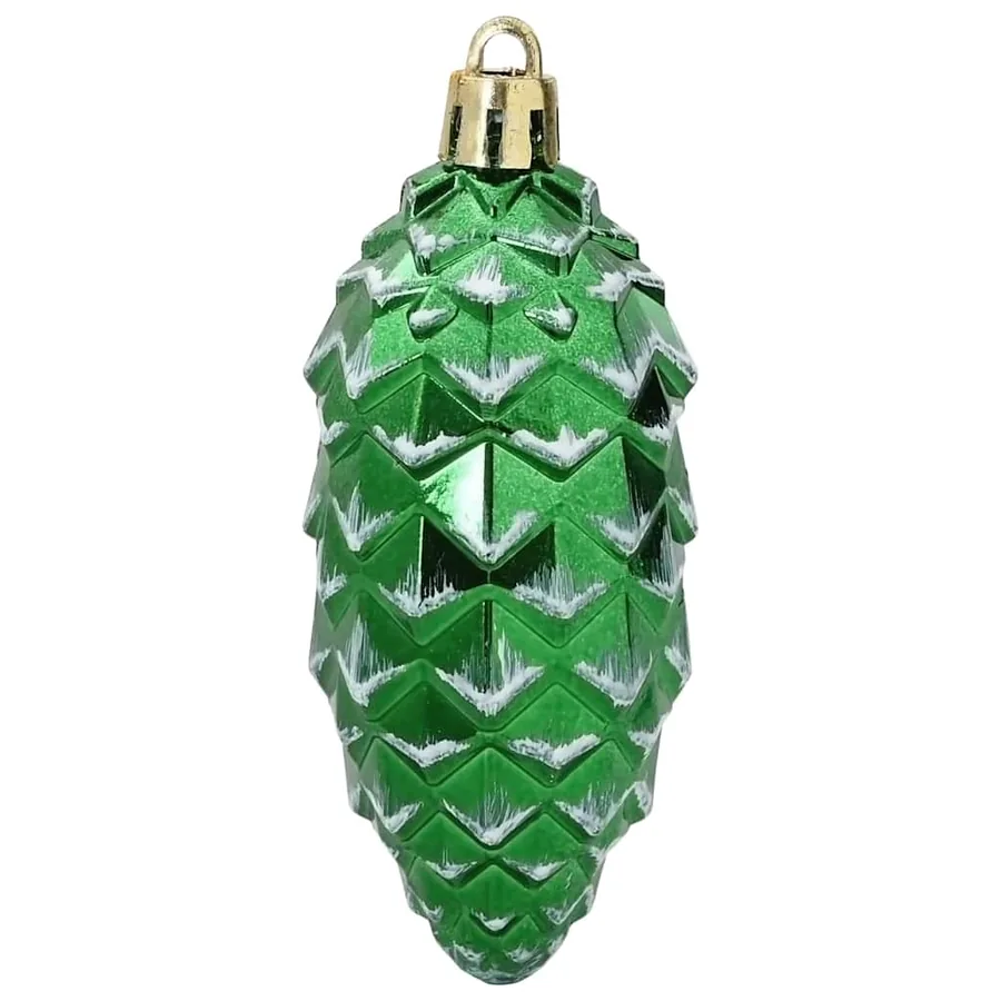 Boule de Pomme de Pin de Noël 40 pcs Vert Plastique - 4