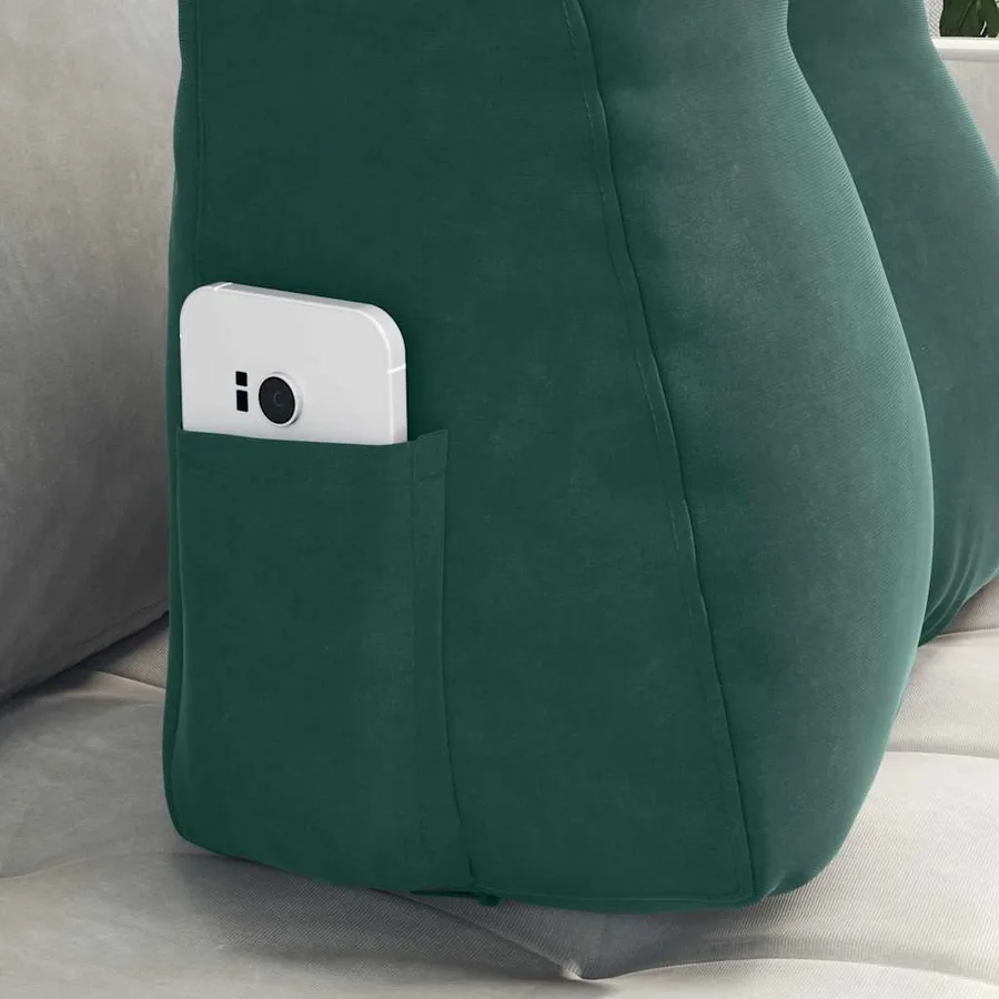 Coussin de Dos Vert foncé 45 x 24 x 50 cm Velours - 5