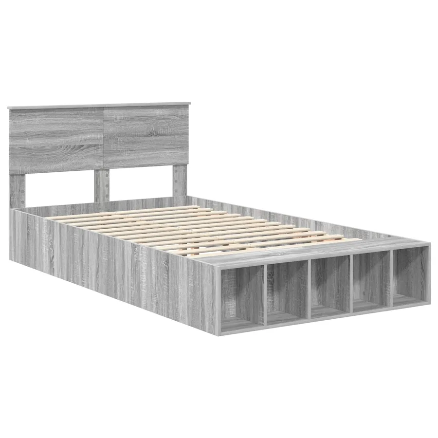 Cadre de lit Gris Sonoma 120 x 190 cm Bois d'ingénierie - 4