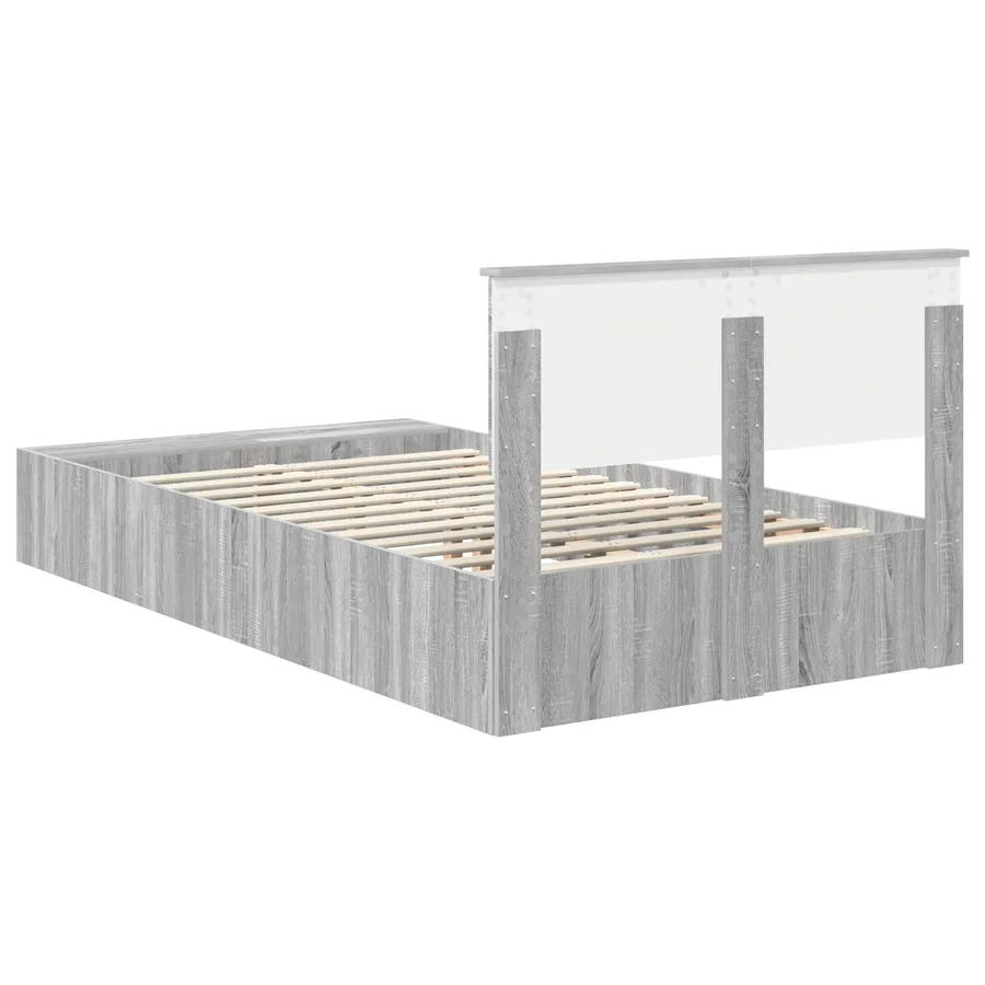 Cadre de lit Gris Sonoma 120 x 190 cm Bois d'ingénierie - 9