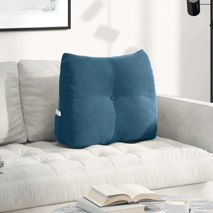 Coussin de Dos Bleu 60 x 24 x 50 cm Velours