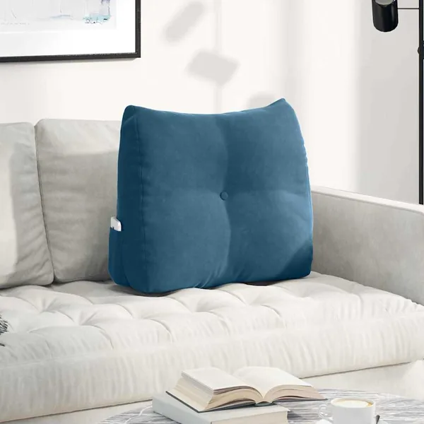 Coussin de Dos Bleu 60 x 24 x 50 cm Velours