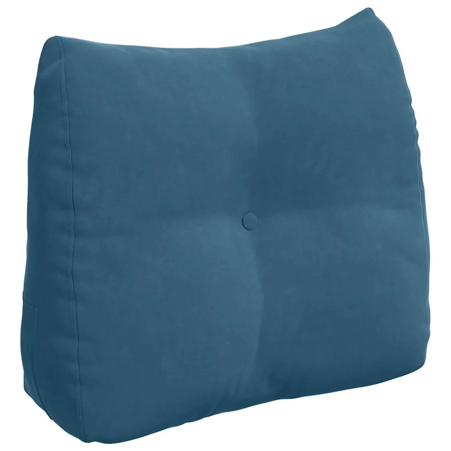 Coussin de Dos Bleu 60 x 24 x 50 cm Velours - 2