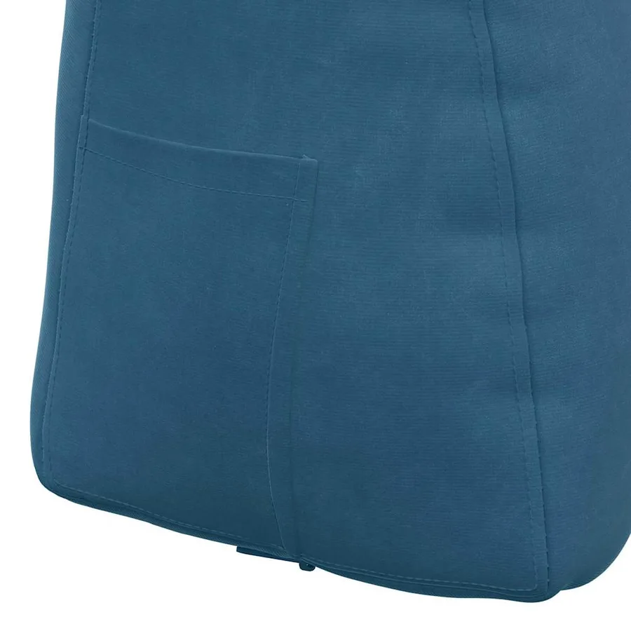 Coussin de Dos Bleu 60 x 24 x 50 cm Velours - 9