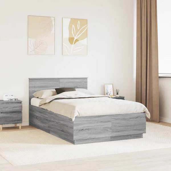 Cadre de lit Sonoma gris 120 x 200 cm Bois d'ingénierie