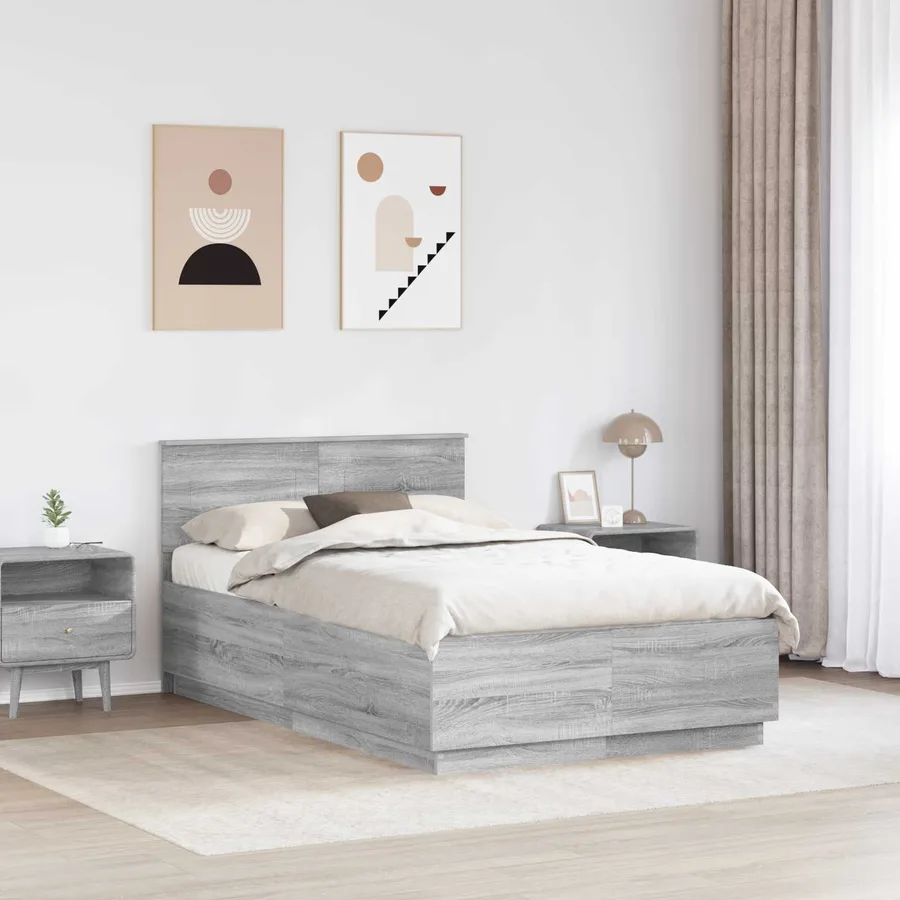 Cadre de lit Sonoma gris 120 x 200 cm Bois d'ingénierie - 3