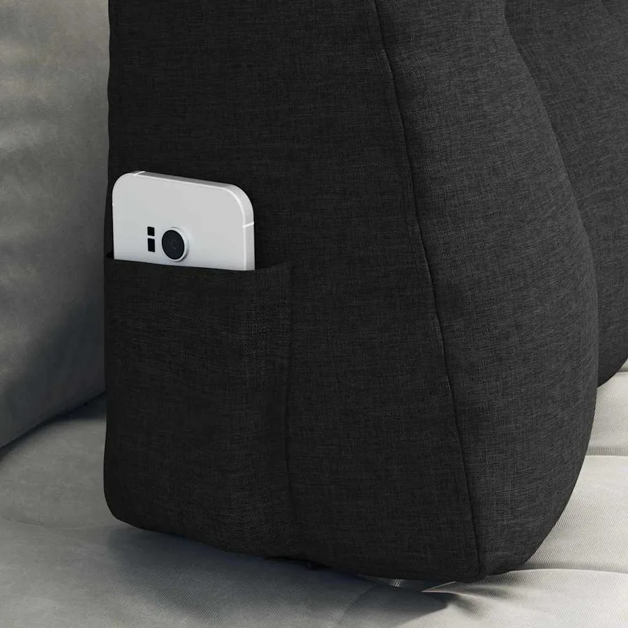 Coussin de Dos Noir 80 x 24 x 50 cm tissu - 5
