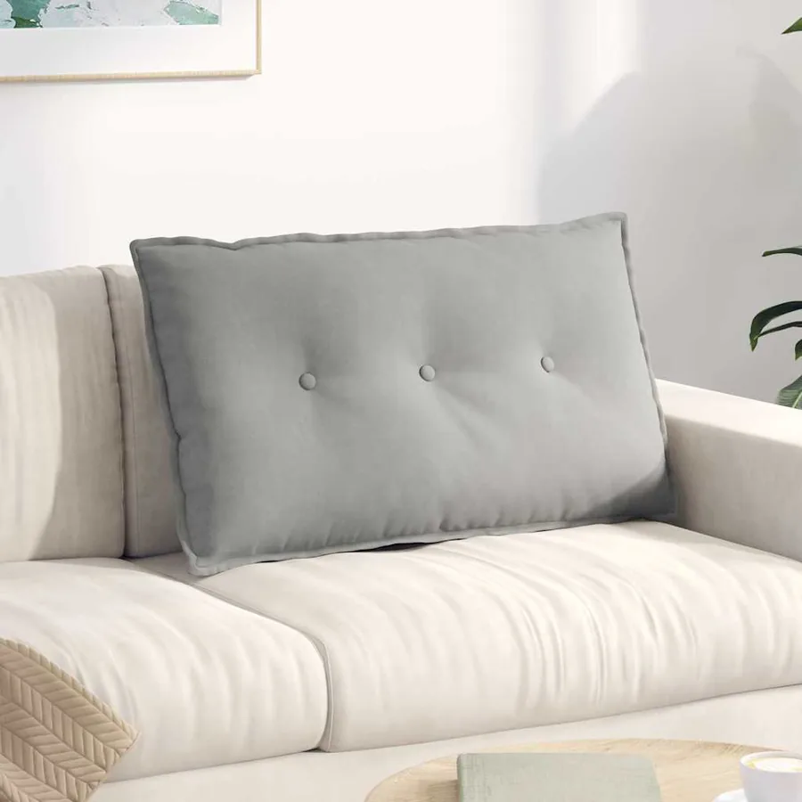 Coussin de Dos Gris clair 80 x 50 cm Tissu en microfibre