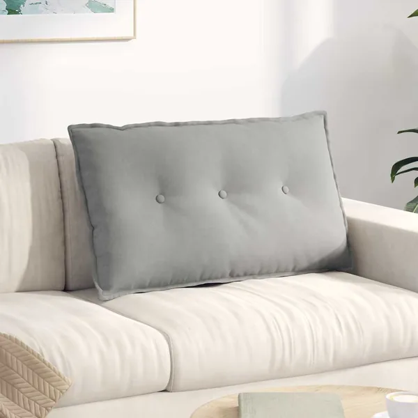 Coussin de Dos Gris clair 80 x 50 cm Tissu en microfibre