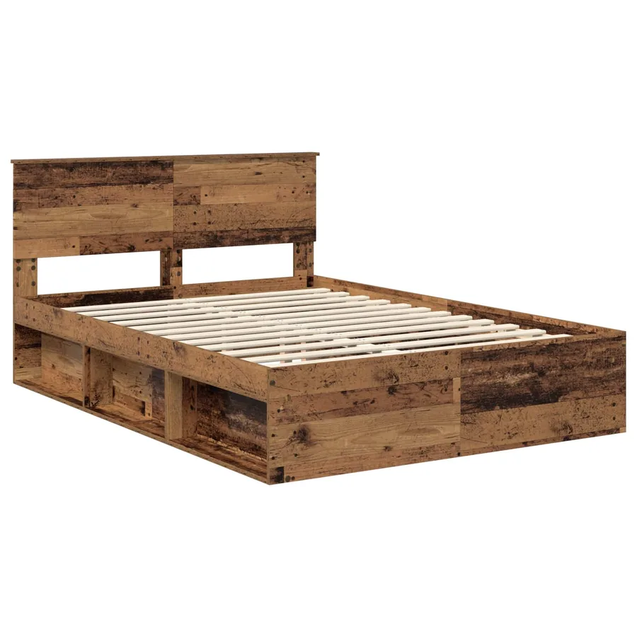 Cadre de lit Bois ancien 140 x 190 cm Bois d'ingénierie - 4