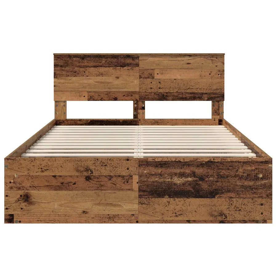 Cadre de lit Bois ancien 140 x 190 cm Bois d'ingénierie - 7