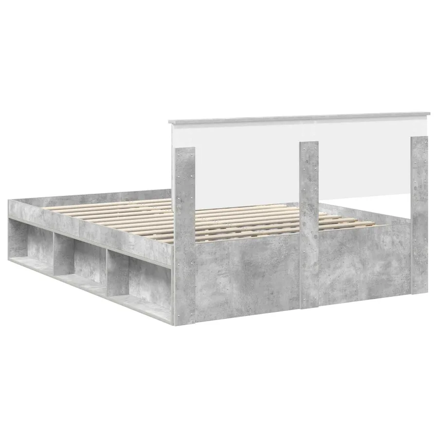 Cadre de lit Béton 140 x 200 cm Bois d'ingénierie - 9