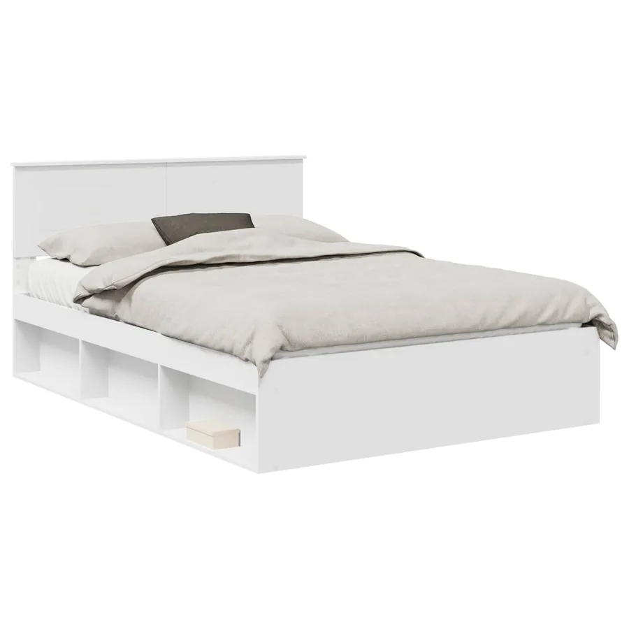 Cadre de lit Blanc 140 x 190 cm Bois d'ingénierie - 2