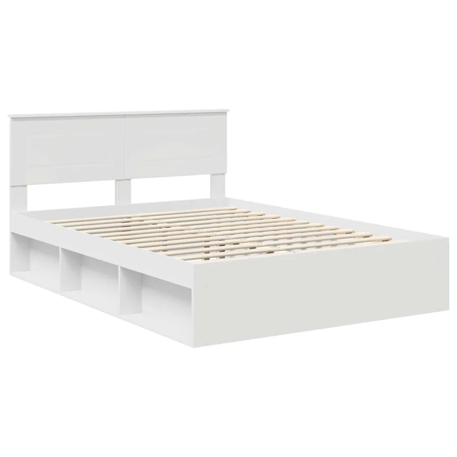 Cadre de lit Blanc 140 x 190 cm Bois d'ingénierie - 4