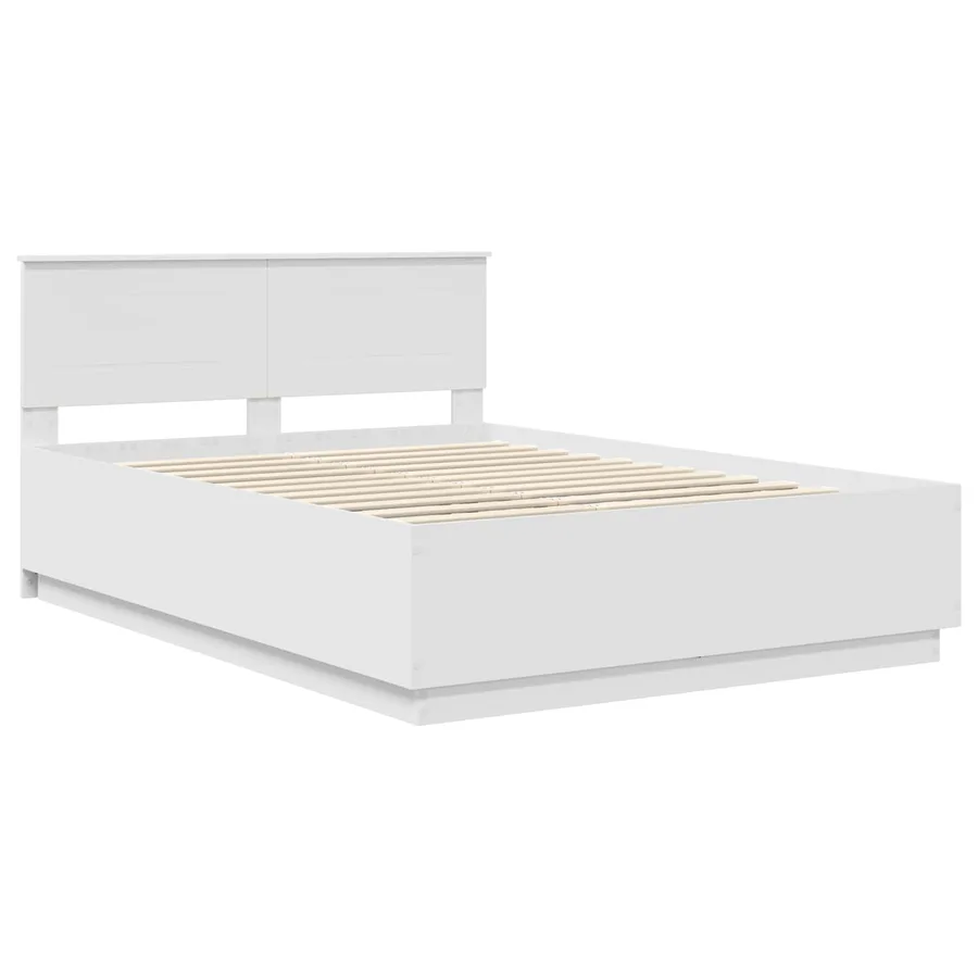 Cadre de lit Blanc 140 x 190 cm Bois d'ingénierie - 4