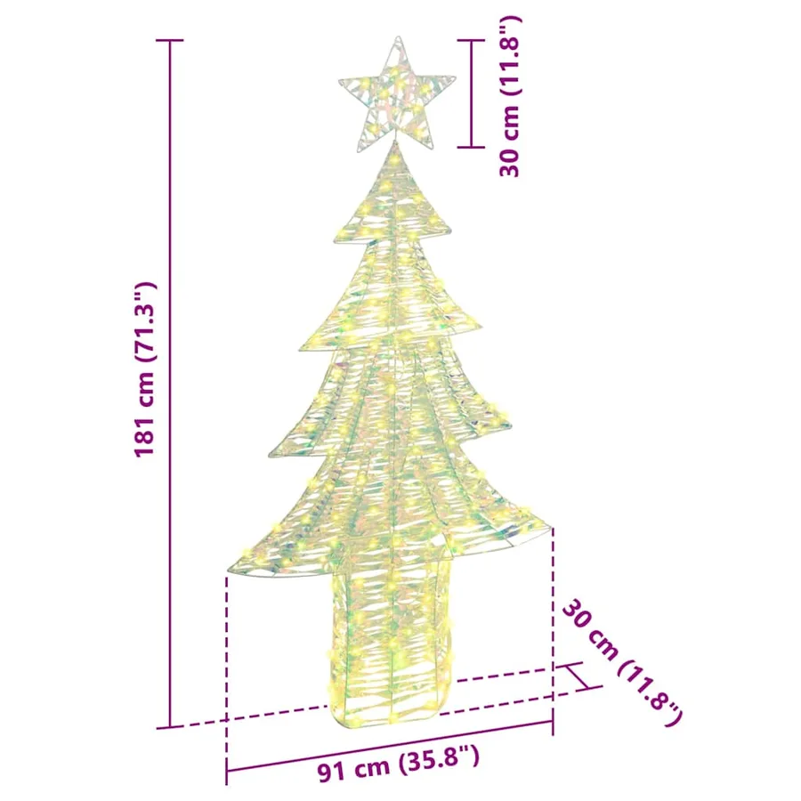 Sapin de Noël avec 240 LED Blanc chaud 181 cm PET - 10