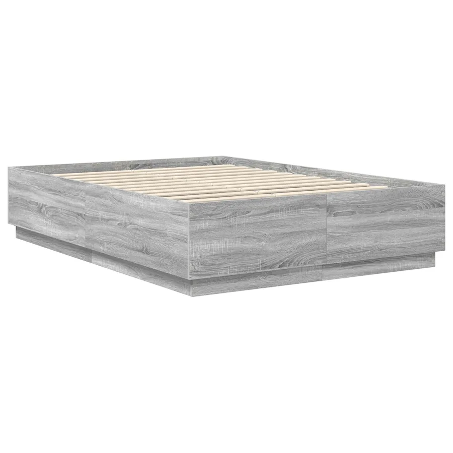 Cadre de lit Sonoma gris 140 x 200 cm Bois d'ingénierie - 5