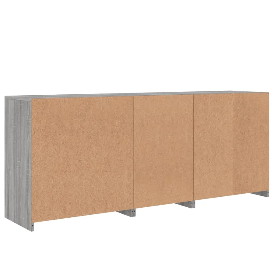 Buffet avec lumières LED sonoma gris 181,5x37x67 cm - 8