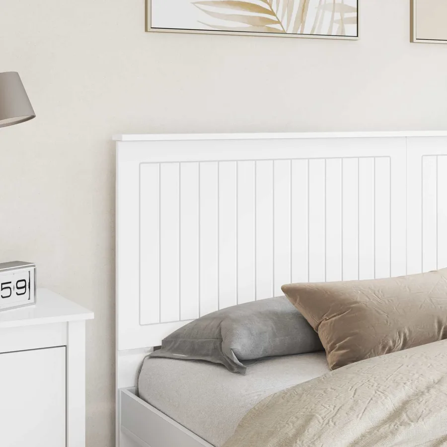 Tête de lit avec tête de lit Blanc 180 cm Bois d'ingénierie - 3