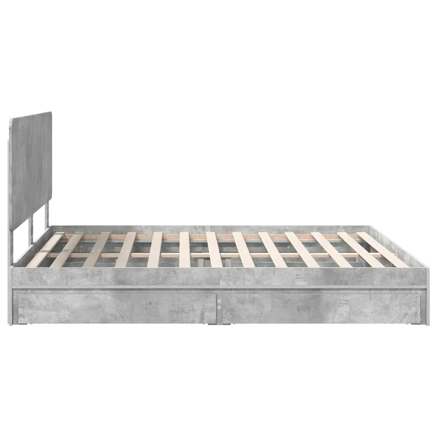 Lit de Rangement Gris béton 180 x 200 cm Bois d'ingénierie - 9