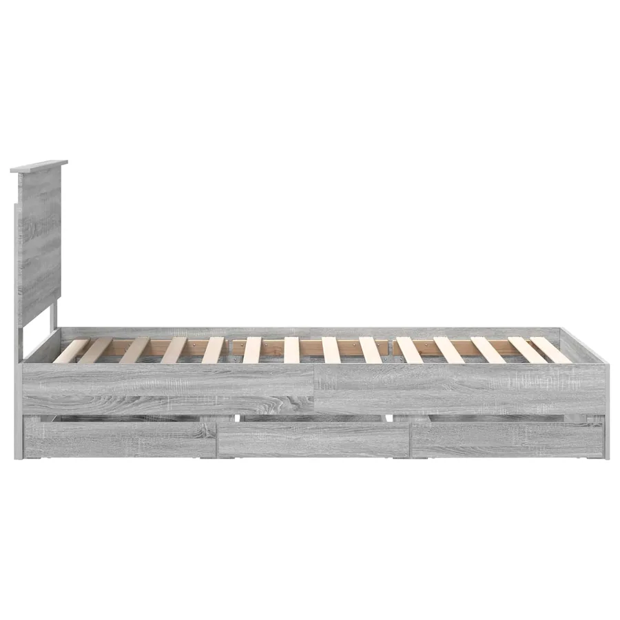Cadre de lit Gris Sonoma 90 x 190 cm Bois Ingénierie - 9