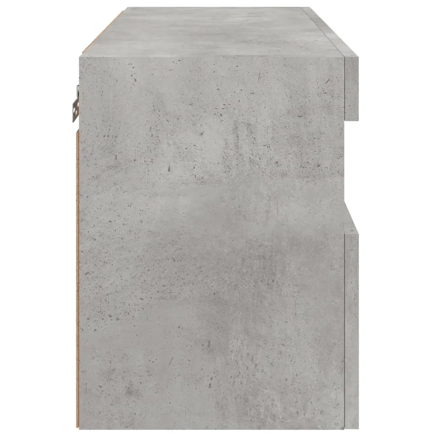 Meuble TV mural avec lumières LED gris béton 60x30x40 cm - 10