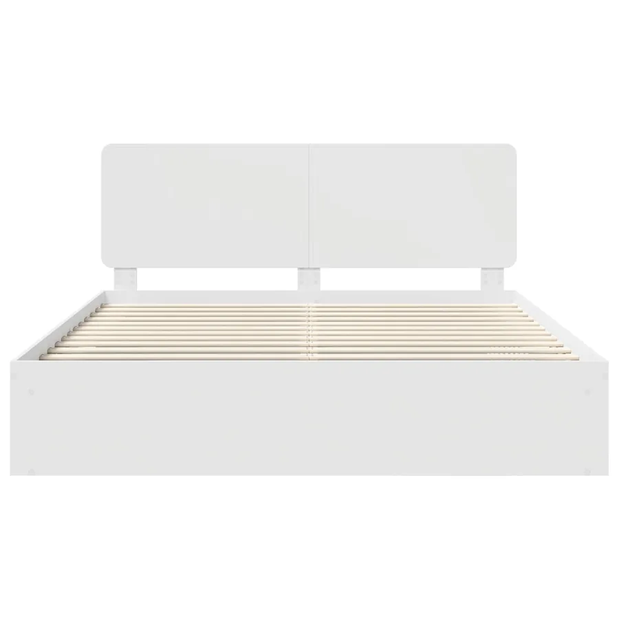 Cadre de lit Blanc 200 x 200 cm Bois de pin massif - 7