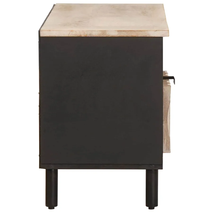 Meuble TV avec tiroir Finition Lavage Blanc 100 x 33 x 46 cm - 4