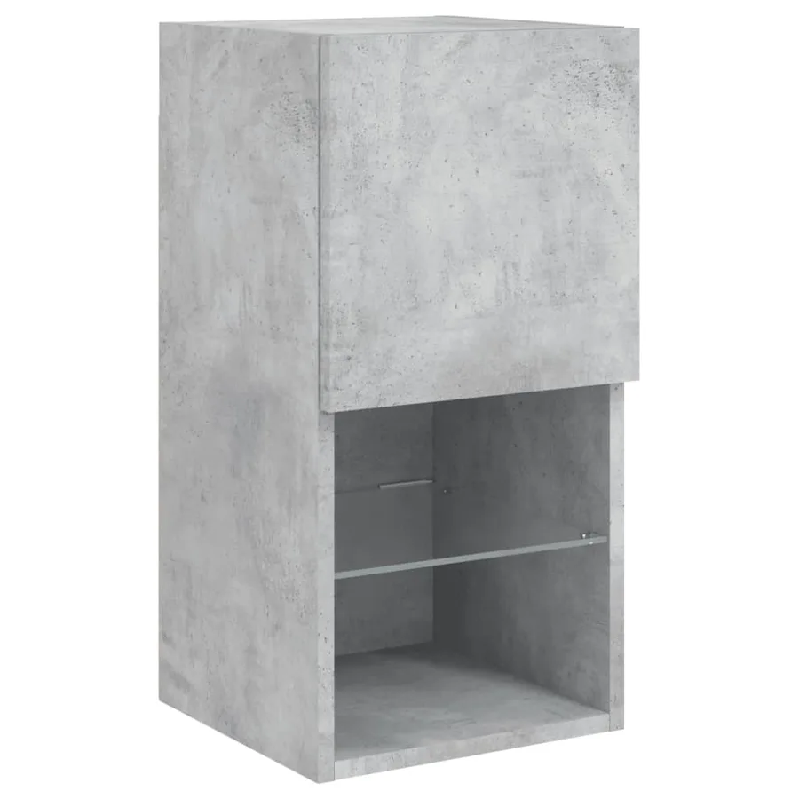 Unités murales TV avec LED 6 pcs gris béton bois d'ingénierie - 8