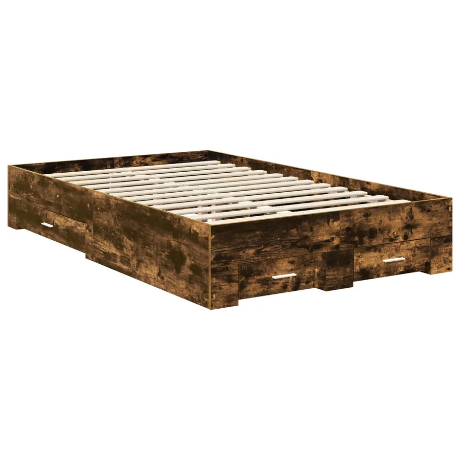 Cadre de lit Chêne fumé 120 x 200 cm Bois d'ingénierie - 6