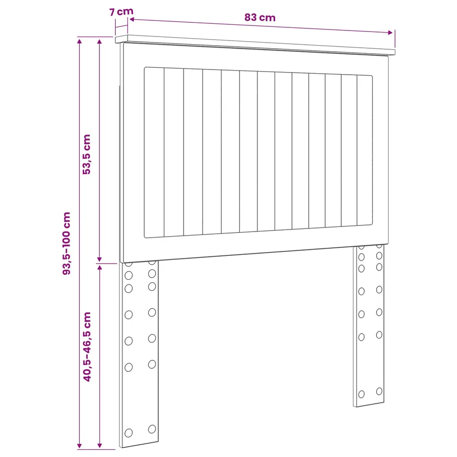 Tête de lit avec tête de lit Chêne brun 80 cm Bois d'ingénierie - 8