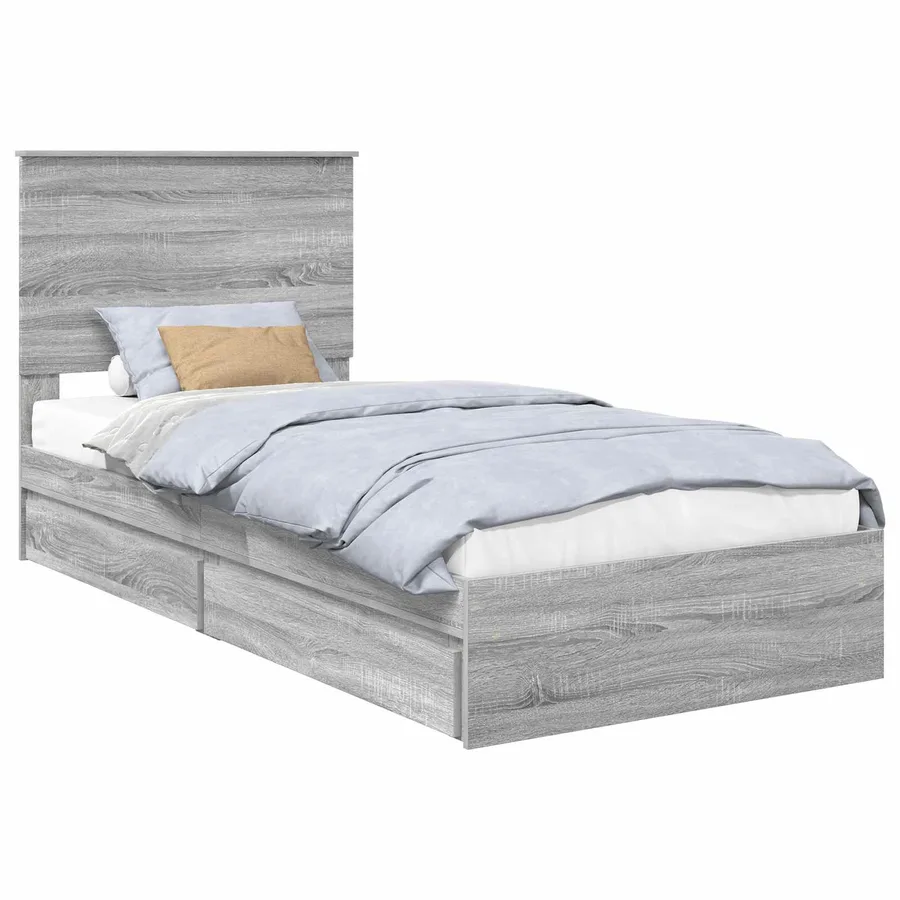 Lit de Rangement Gris Sonoma 75 x 190 cm Bois d'ingénierie - 2
