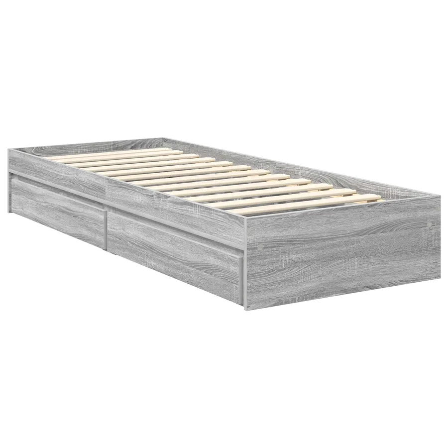 Lit de Rangement Gris Sonoma 75 x 190 cm Bois d'ingénierie - 6