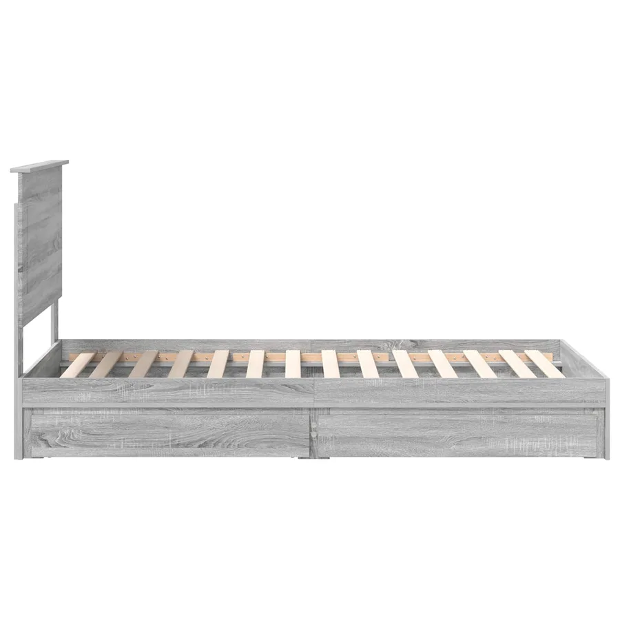 Lit de Rangement Gris Sonoma 75 x 190 cm Bois d'ingénierie - 9
