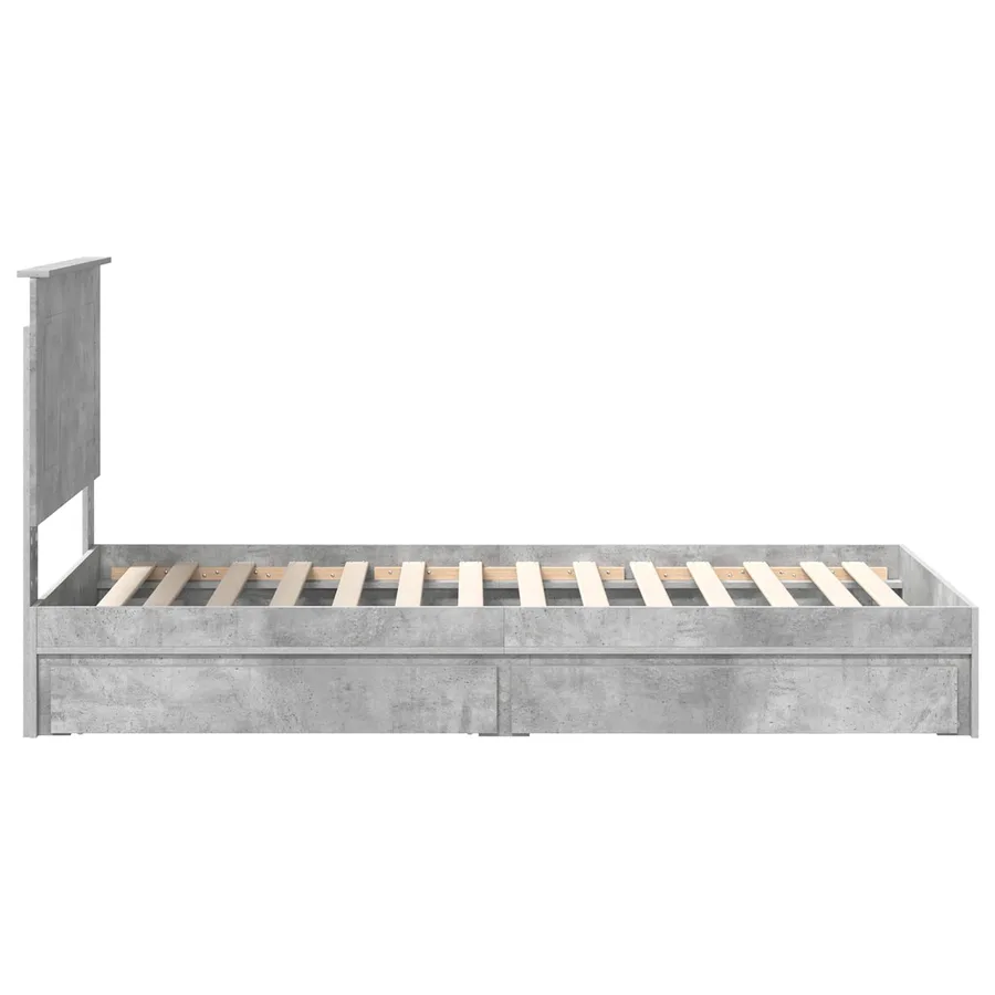 Lit de Rangement Gris béton 75 x 190 cm Bois d'ingénierie - 9