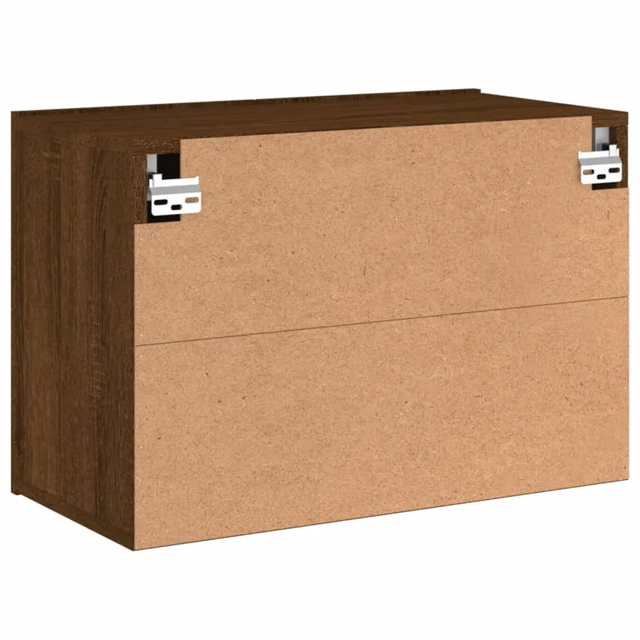 Meuble TV mural chêne marron 60x30x41 cm - 8