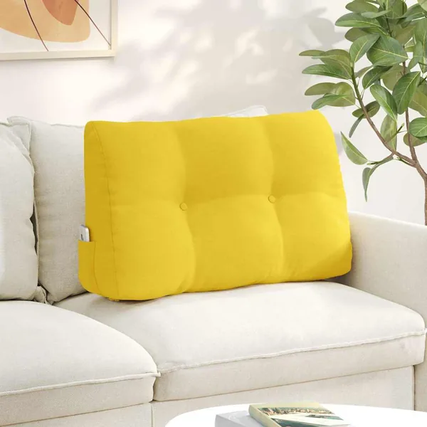 Coussin de Dos Jaune clair 80 x 24 x 50 cm tissu