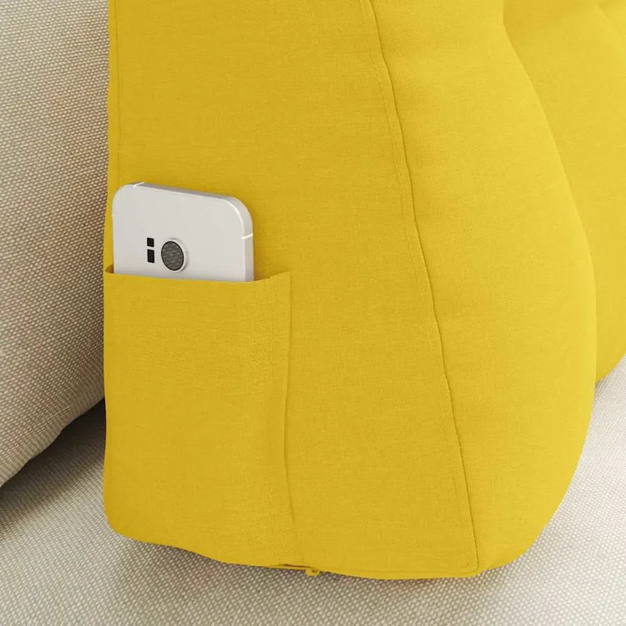 Coussin de Dos Jaune clair 80 x 24 x 50 cm tissu - 5