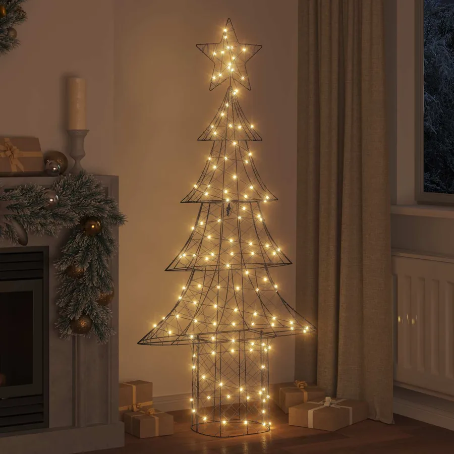Sapin de Noël avec 240 LED Blanc chaud 180 cm Rotin - 3