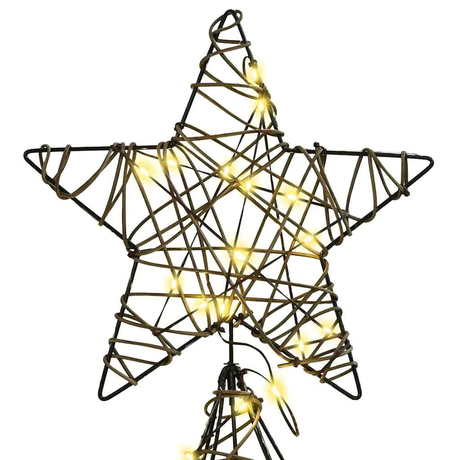 Sapin de Noël avec 240 LED Blanc chaud 180 cm Rotin - 7