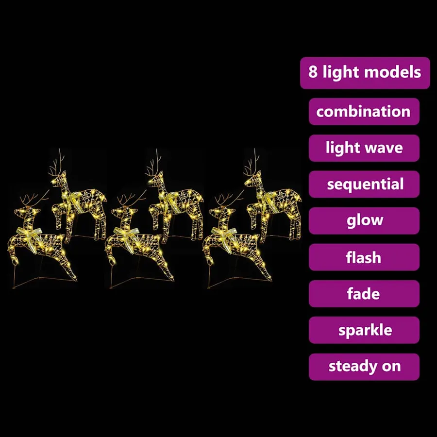 Rennes LED avec 180 LED 6 pcs Doré PET - 9
