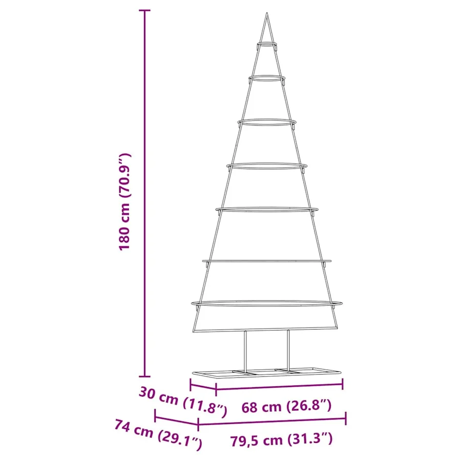 Arbre de Noël en métal Doré 180 cm Acier peint par poudre - 9