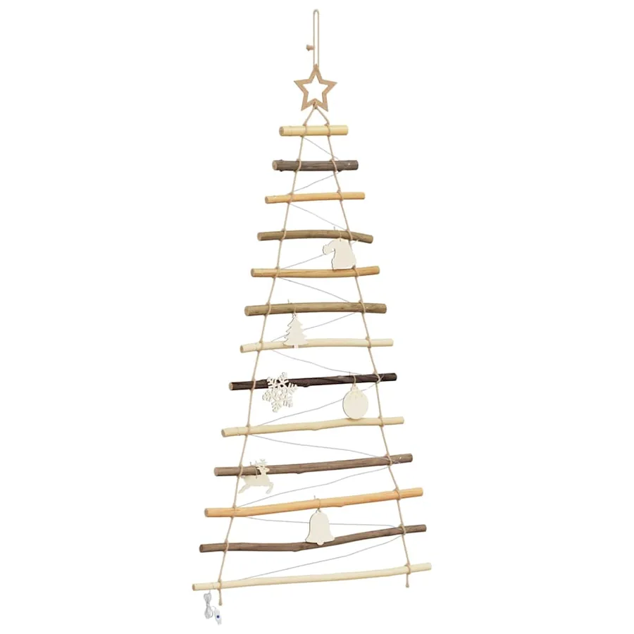 Sapin de Noël avec 50 LED Naturel 120 cm frêne massif - 4