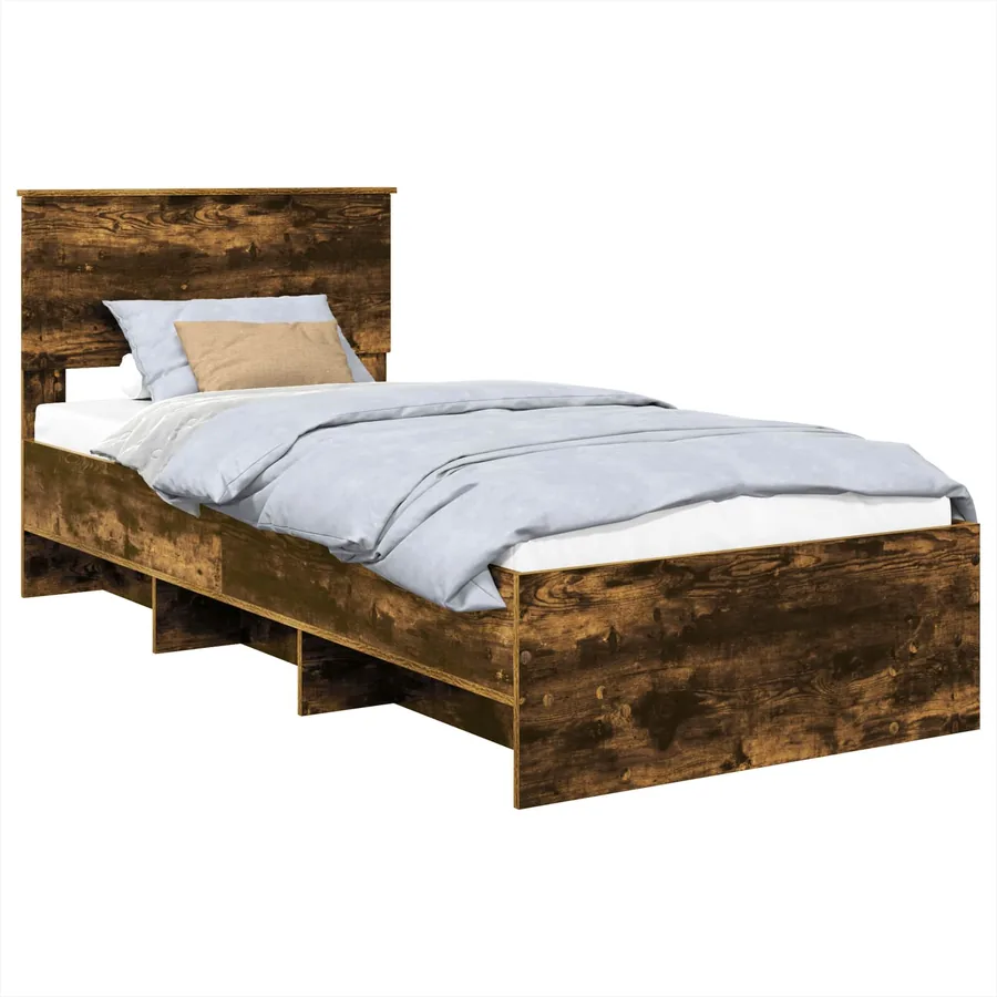 Cadre de lit Chêne fumé 80 x 200 cm Bois d'ingénierie - 2