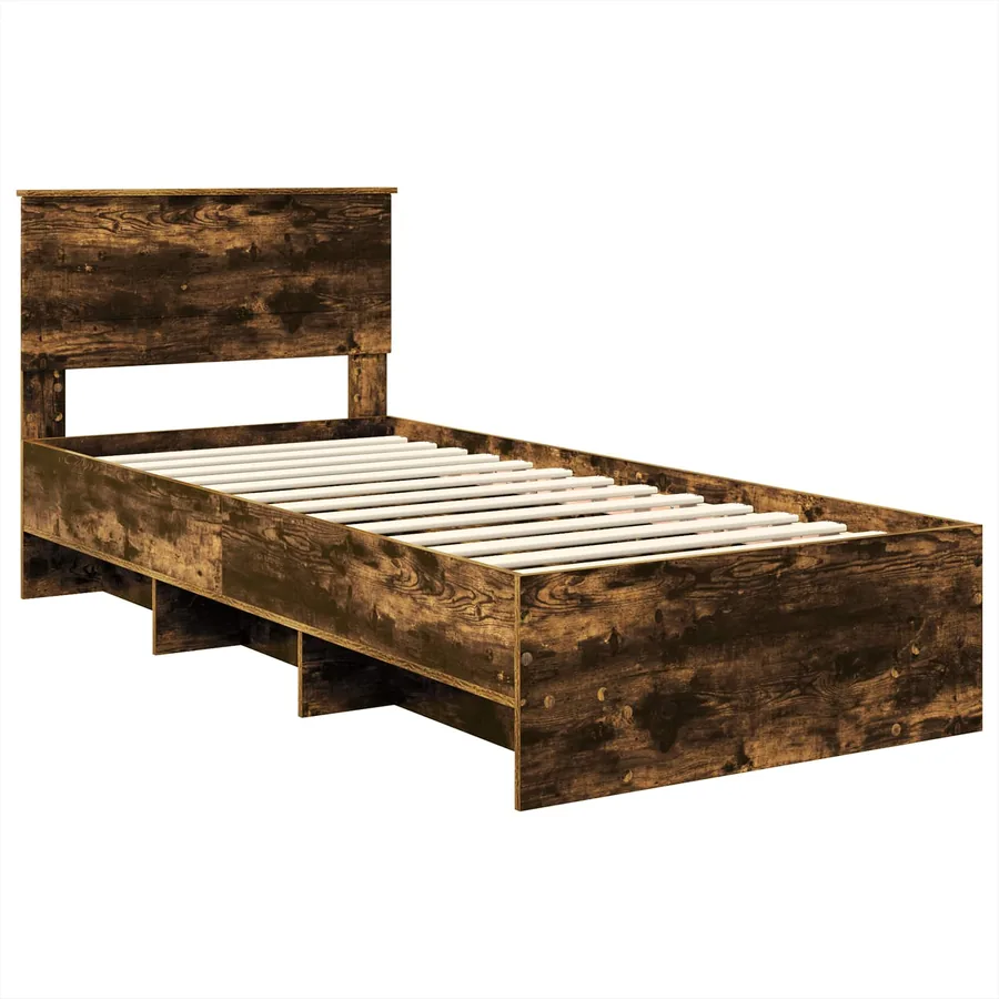 Cadre de lit Chêne fumé 80 x 200 cm Bois d'ingénierie - 4