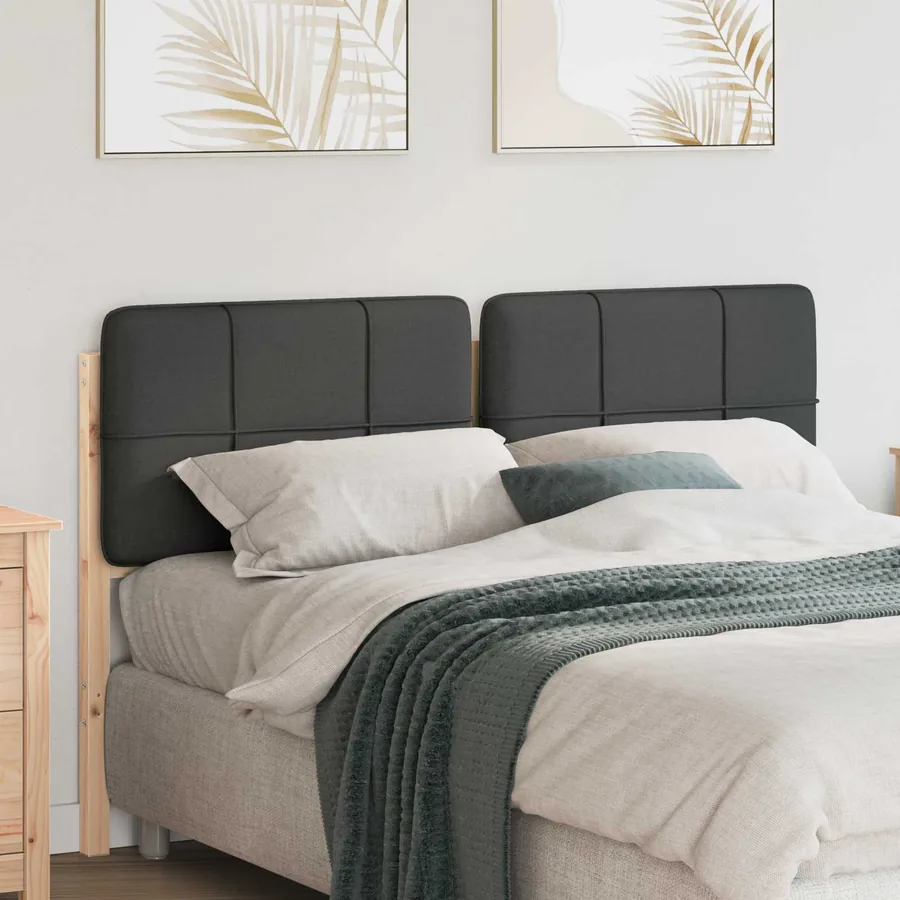 Tête de lit capitonnée Brun et gris foncé 135 cm Pin massif