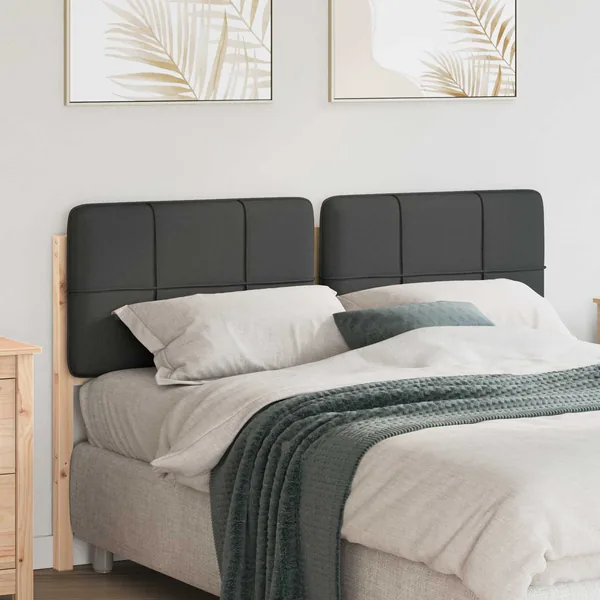 Tête de lit capitonnée Brun et gris foncé 135 cm Pin massif